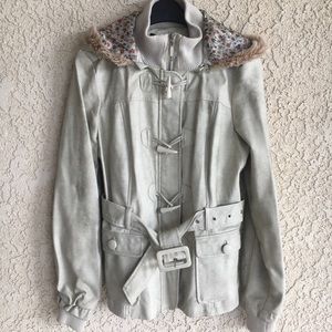 Faux Leather Parka